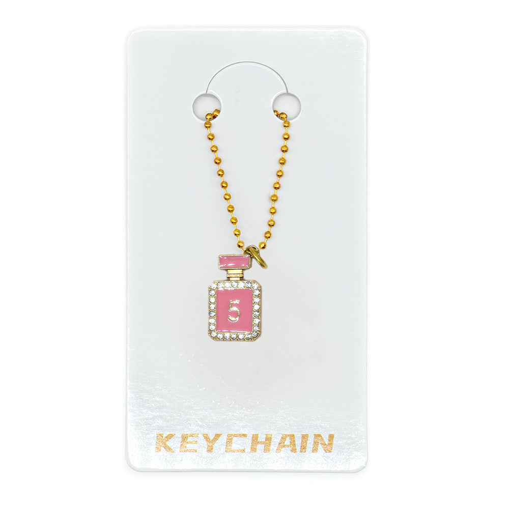 Halloween Cartoon Character Key Chain In Gold Metal With Beads Inlay, Perfect For Festive Accessories