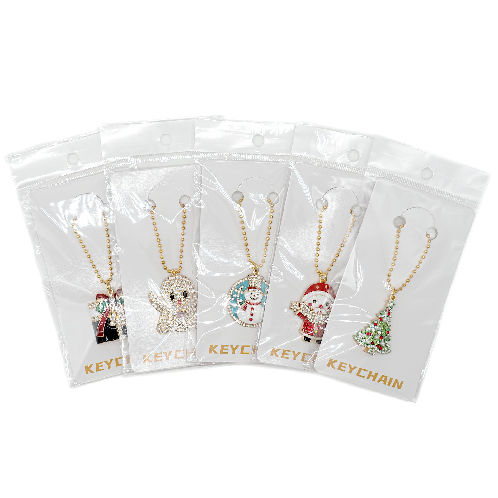 Halloween Cartoon Character Key Chain In Gold Metal With Beads Inlay, Perfect For Festive Accessories
