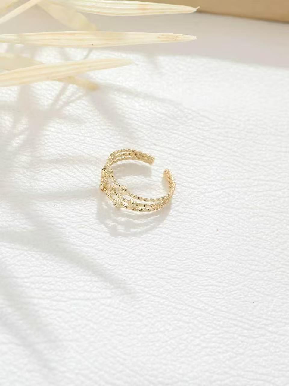 Bohemian C Shape Bangle For Women With Beading Craft In Copper And 16K Real Gold Plated Water Plating