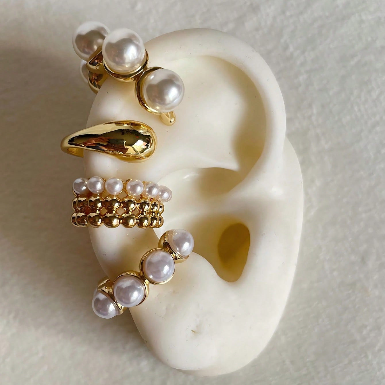 Electroplated Alloy Water Droplets Clip Earrings For Women With Clip-On Design, 4 Pieces Set