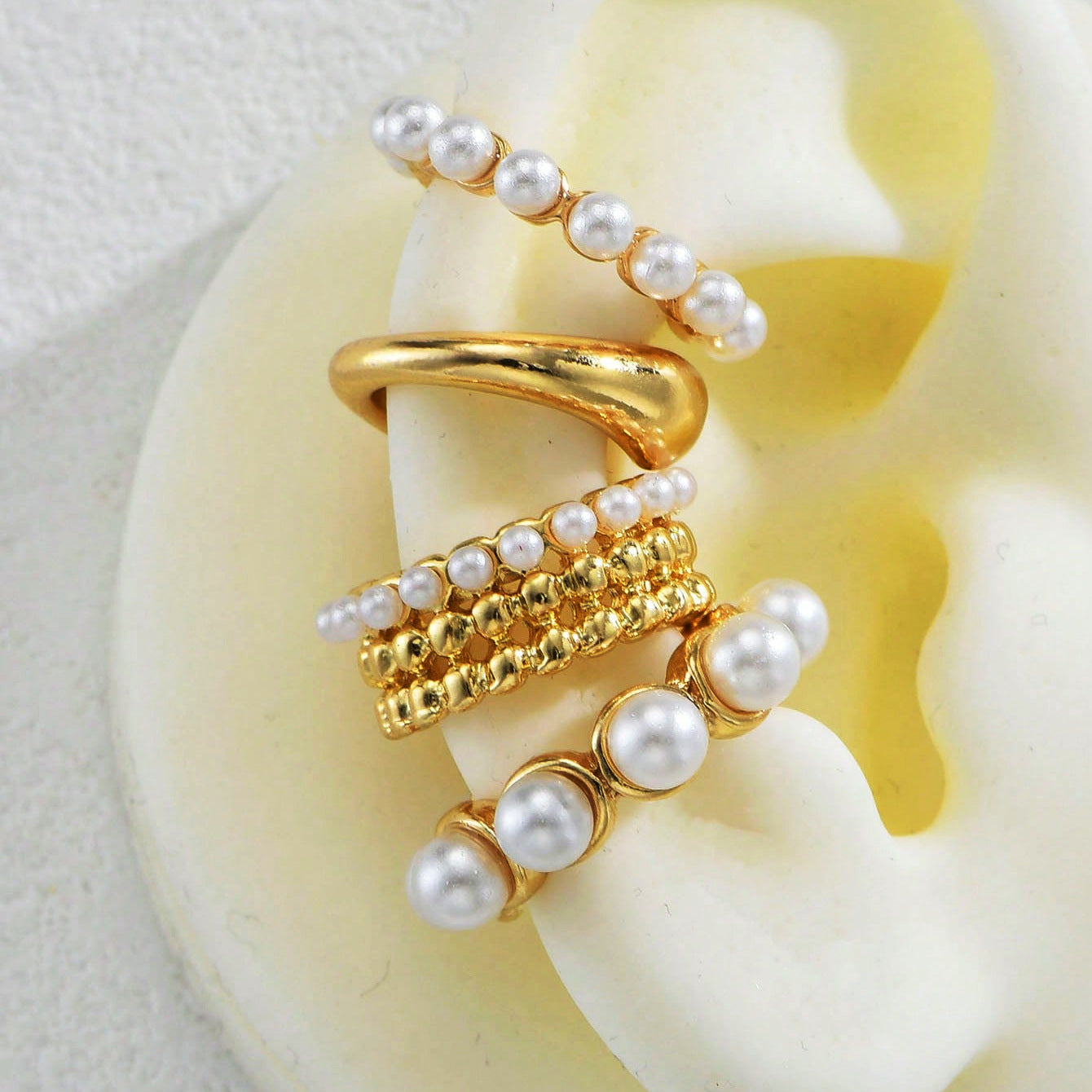 Electroplated Alloy Water Droplets Clip Earrings For Women With Clip-On Design, 4 Pieces Set