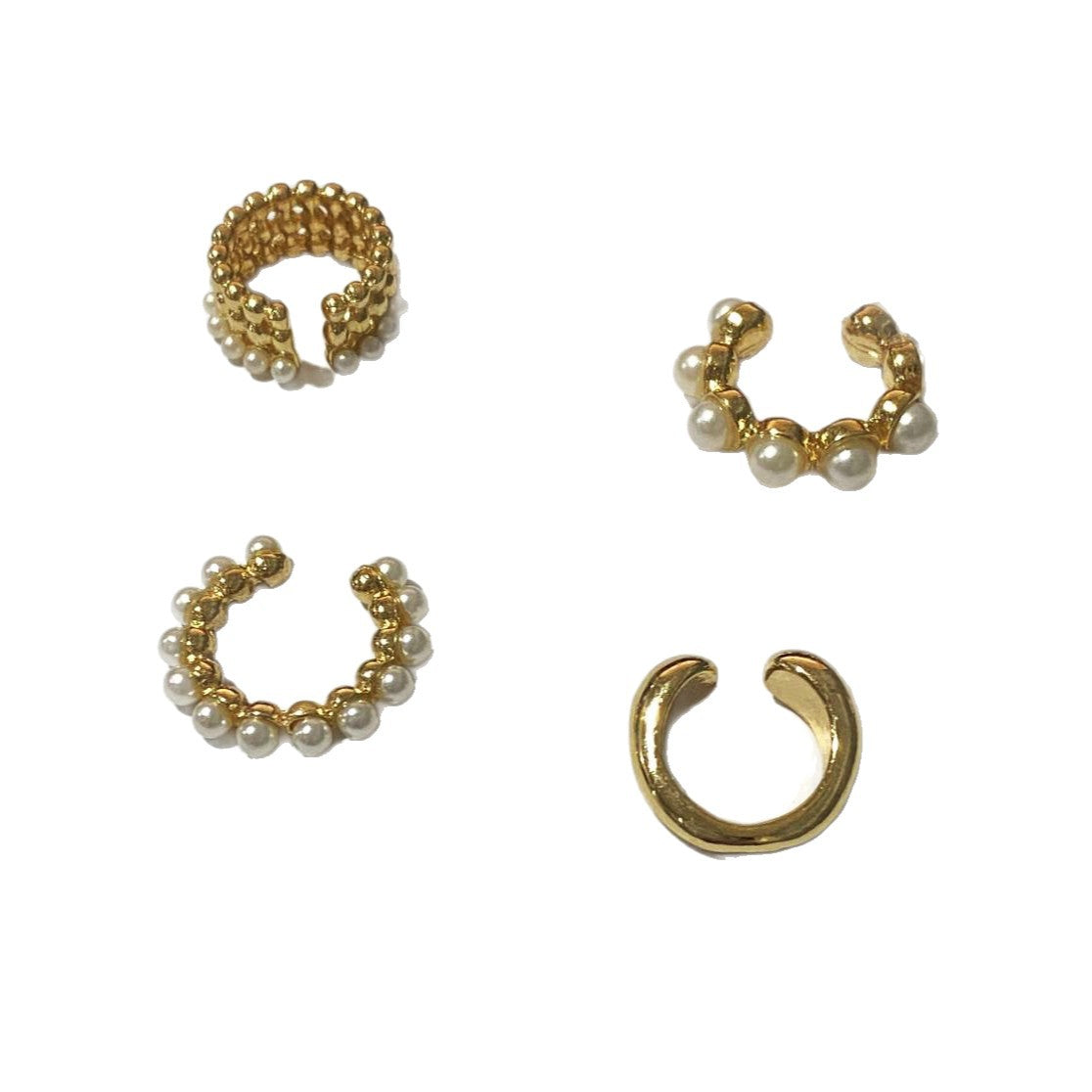 Electroplated Alloy Water Droplets Clip Earrings For Women With Clip-On Design, 4 Pieces Set
