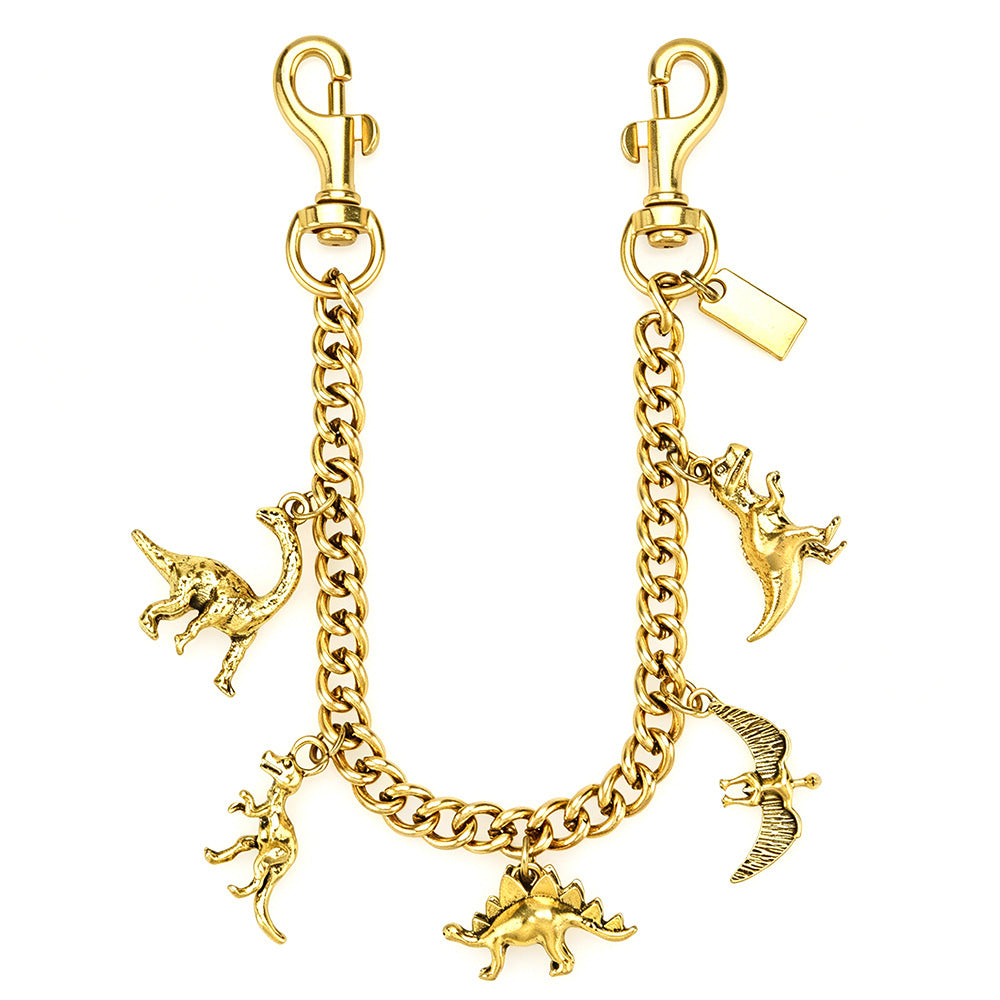Electroplated Multicolor Dinosaur Bag Pendant In Metal With Sweet Style