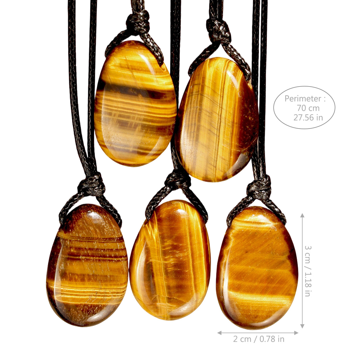 Simple Style Irregular Asymmetrical Pendant Necklace With Tiger Eye Inlay, Unisex Design On Leather Rope Chain