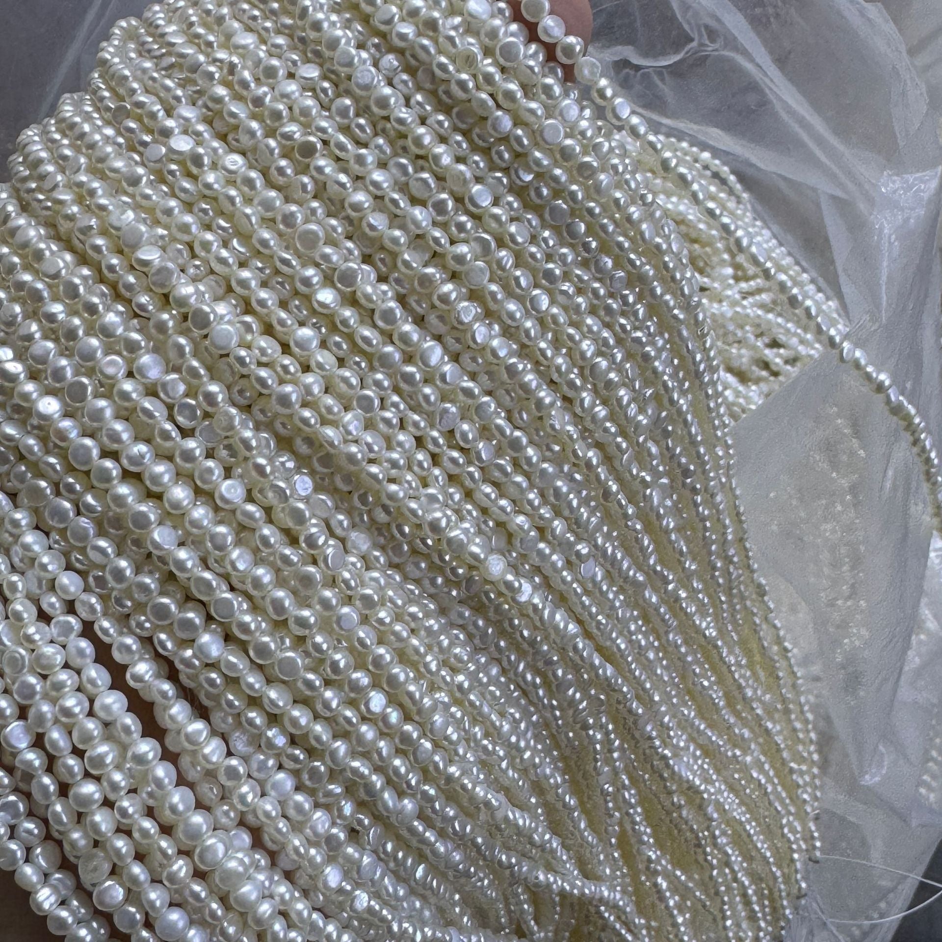 Freshwater Pearl Necklace Featuring Natural White 3-4mm Pearls