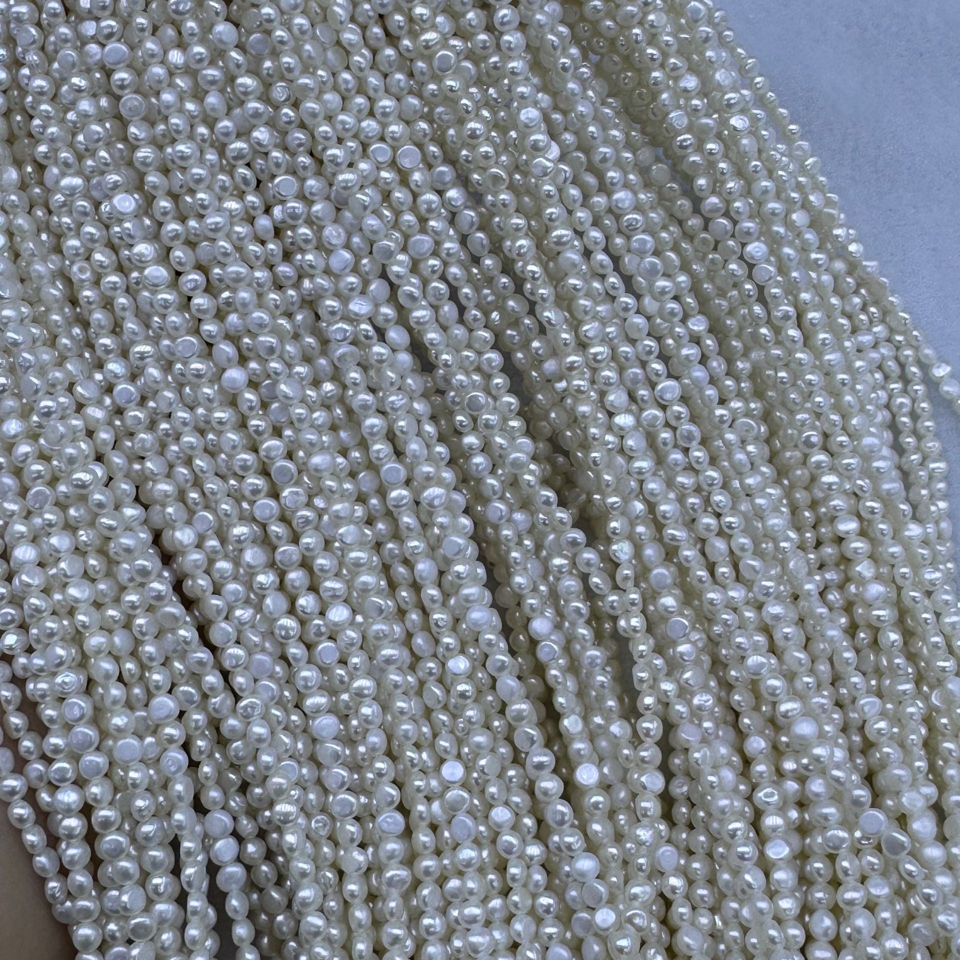 Freshwater Pearl Necklace Featuring Natural White 3-4mm Pearls