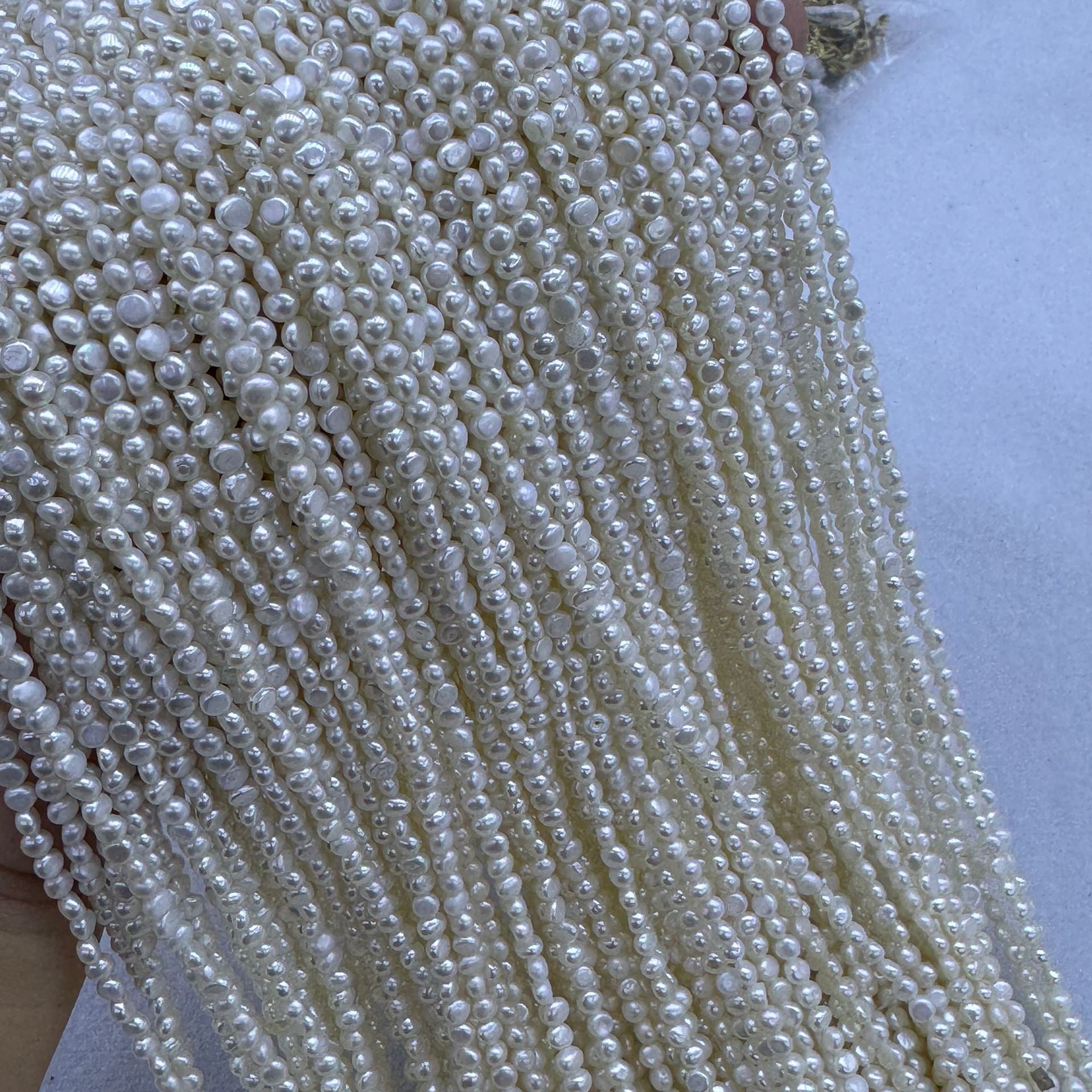 Freshwater Pearl Necklace Featuring Natural White 3-4mm Pearls