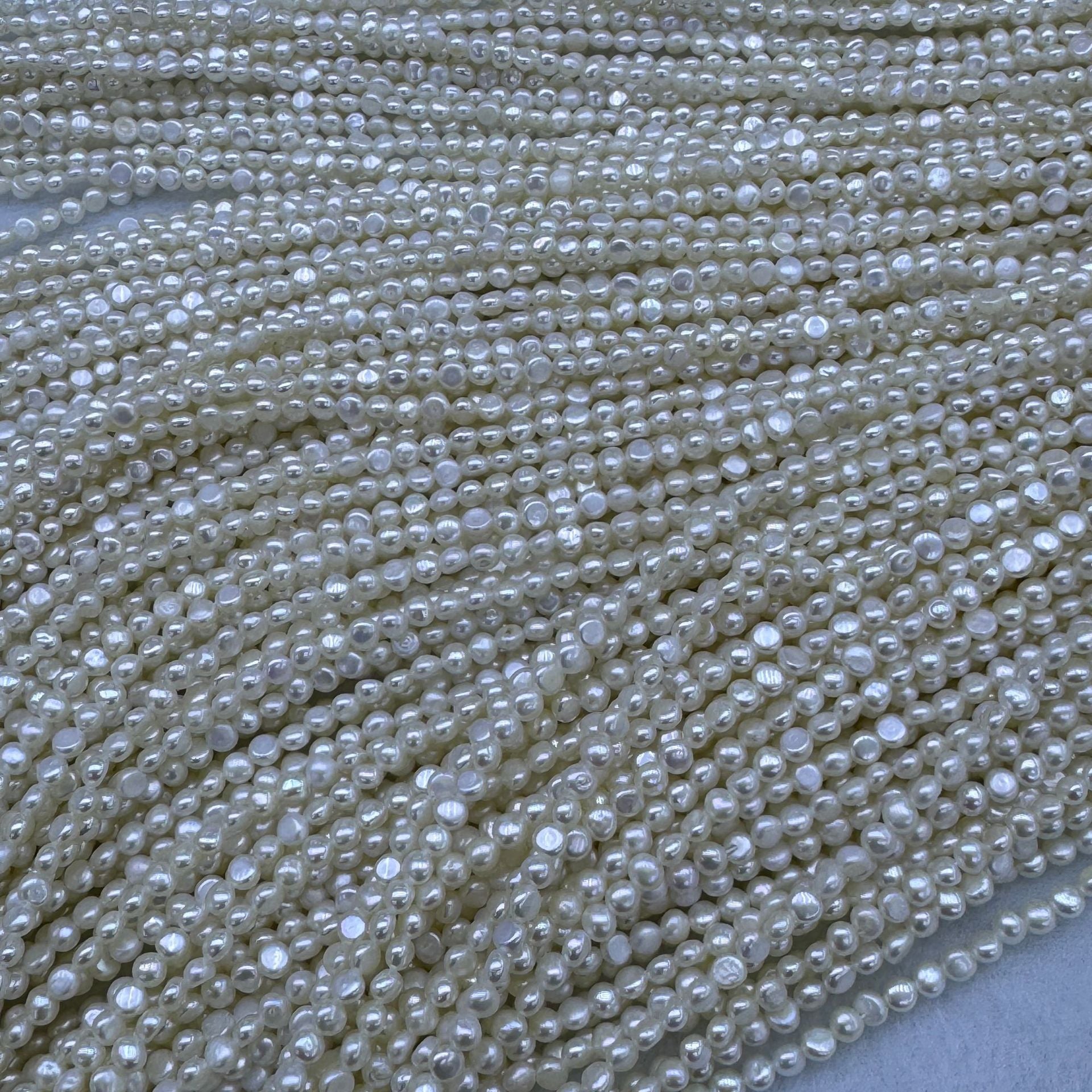 Freshwater Pearl Necklace Featuring Natural White 3-4mm Pearls