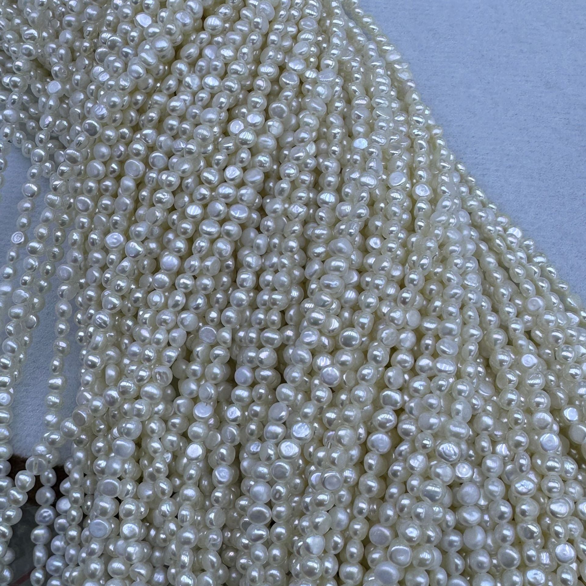 Freshwater Pearl Necklace Featuring Natural White 3-4mm Pearls