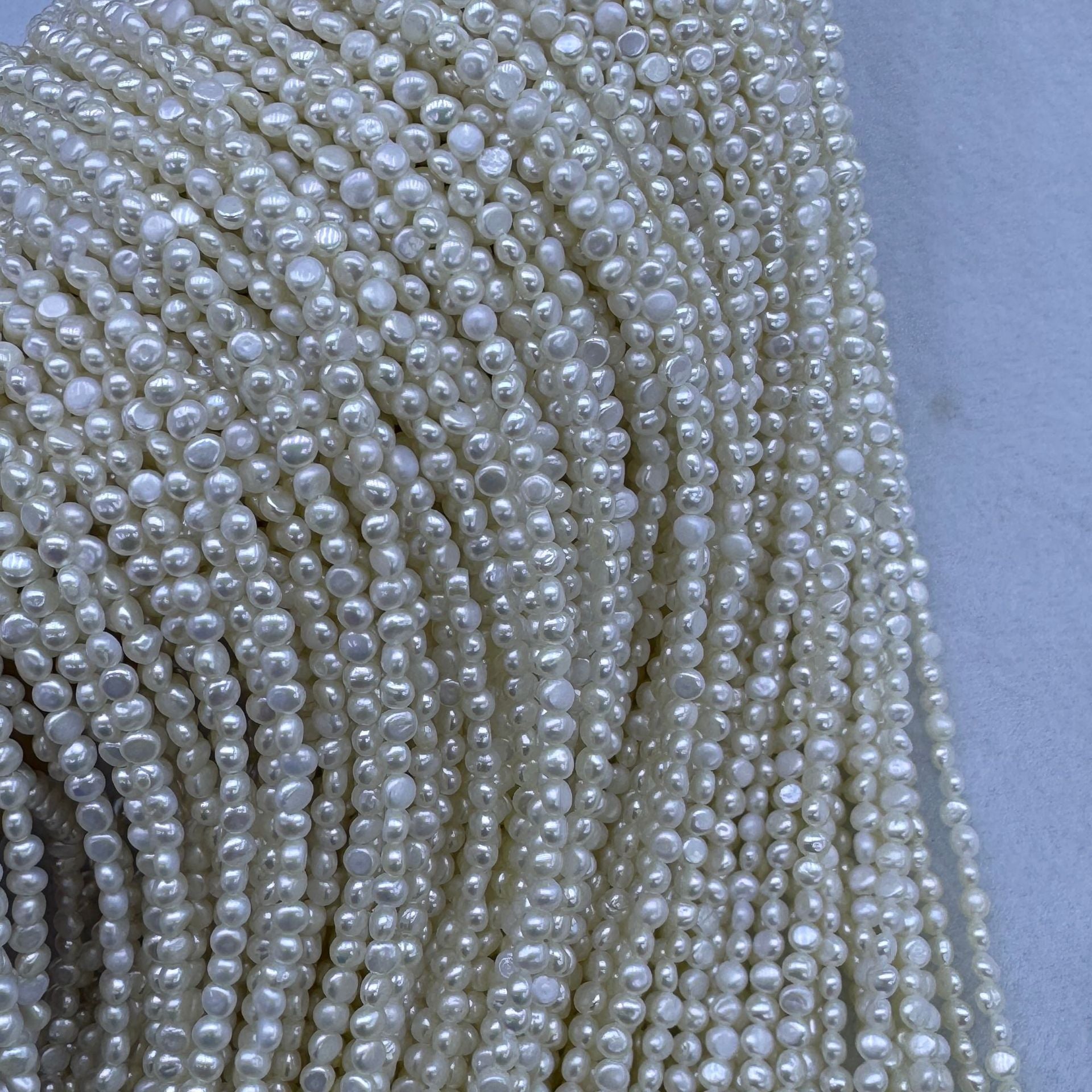 Freshwater Pearl Necklace Featuring Natural White 3-4mm Pearls