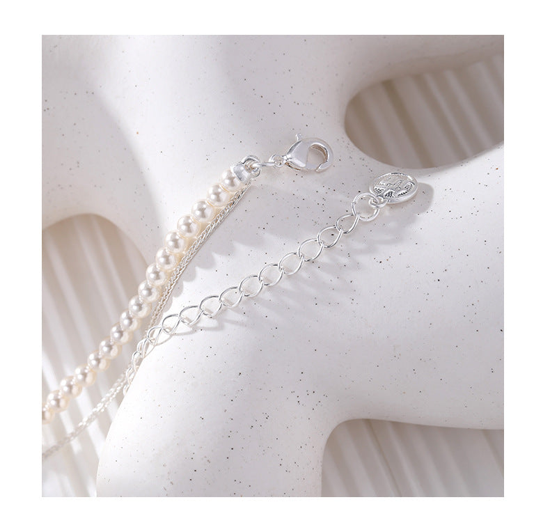 Sweet Double Layer Flowers Necklace For Women In Electroplated Alloy With Colour Accent