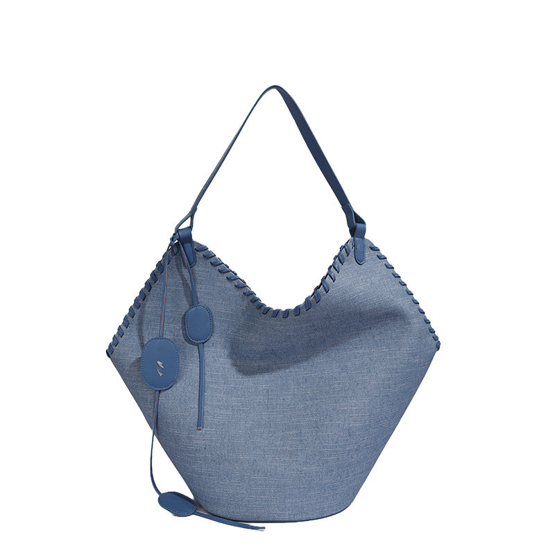 Color Block Square PU Leather Tote Bag For Women With Single Shoulder Strap, Perfect For Spring