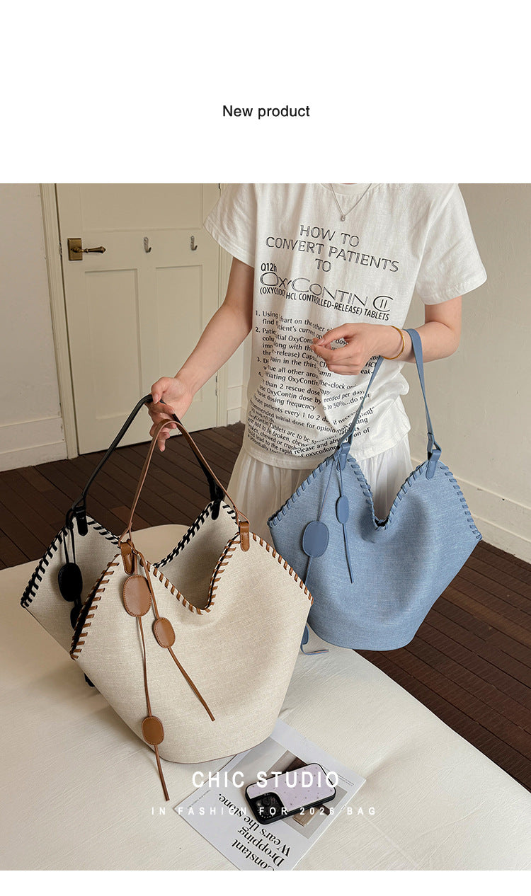 Color Block Square PU Leather Tote Bag For Women With Single Shoulder Strap, Perfect For Spring