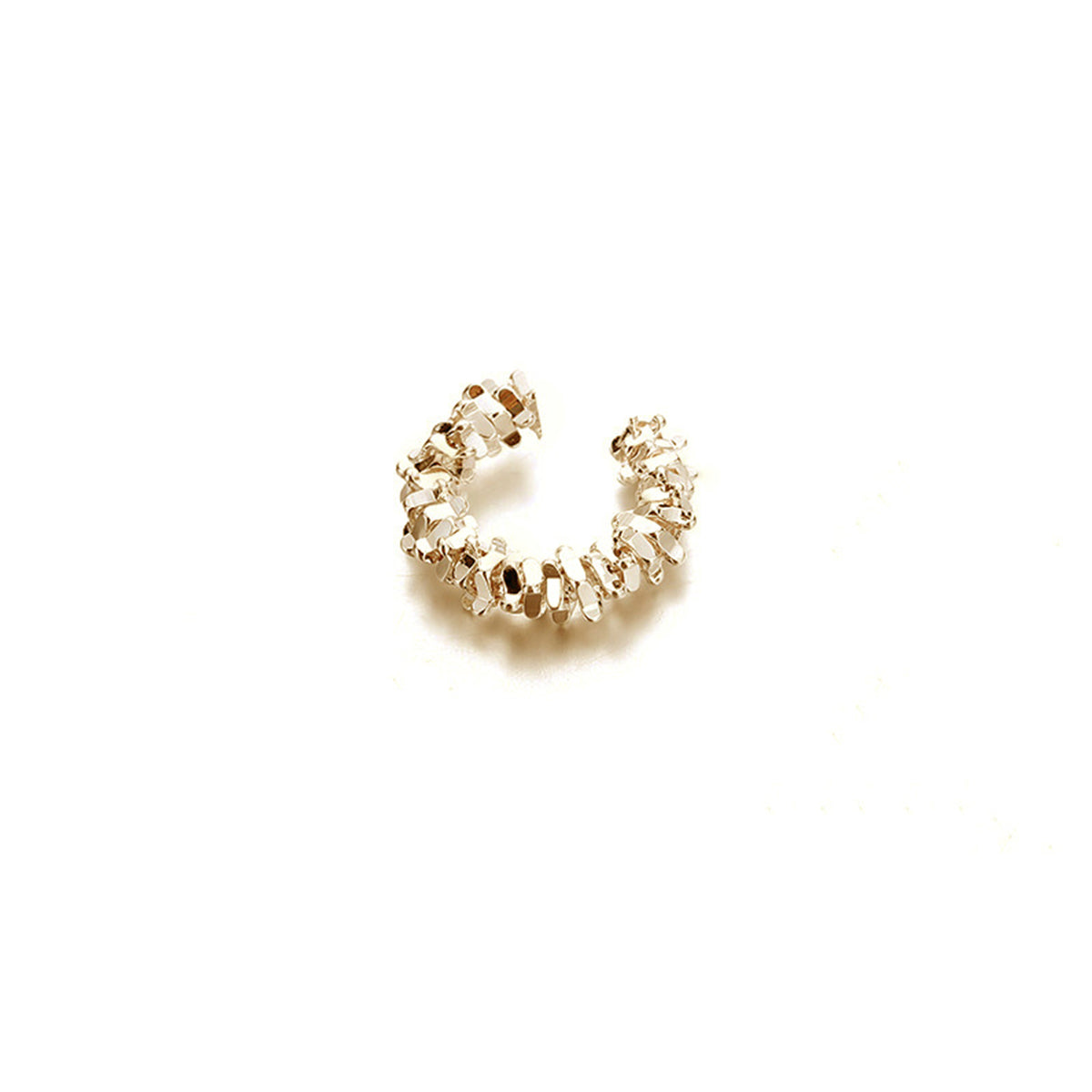 New Style Irregular Asymmetrical Clip Earrings For Women, Electroplated Copper With White K Plated Finish
