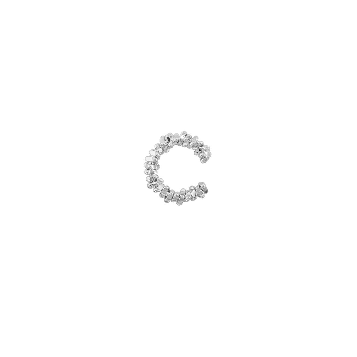 New Style Irregular Asymmetrical Clip Earrings For Women, Electroplated Copper With White K Plated Finish