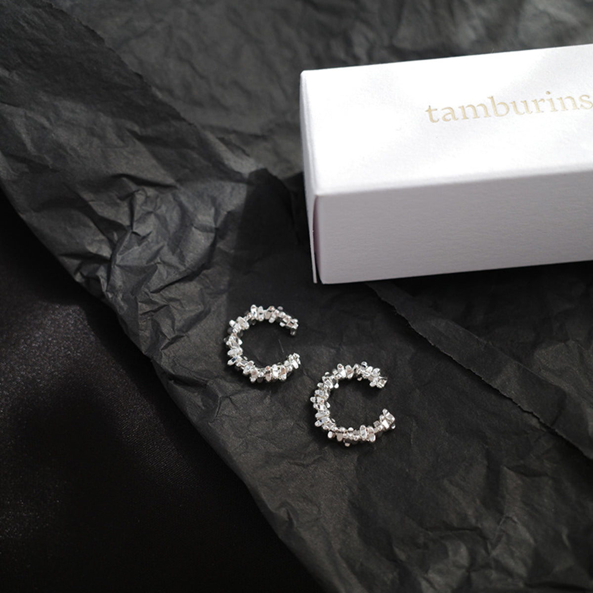 New Style Irregular Asymmetrical Clip Earrings For Women, Electroplated Copper With White K Plated Finish
