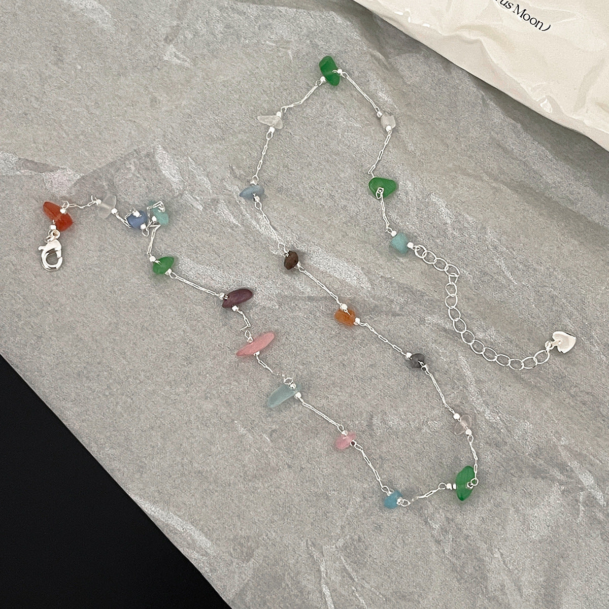 Sweet Irregular Copper Necklace With Stone Pendant For Women Featuring Cable Chain In Colour
