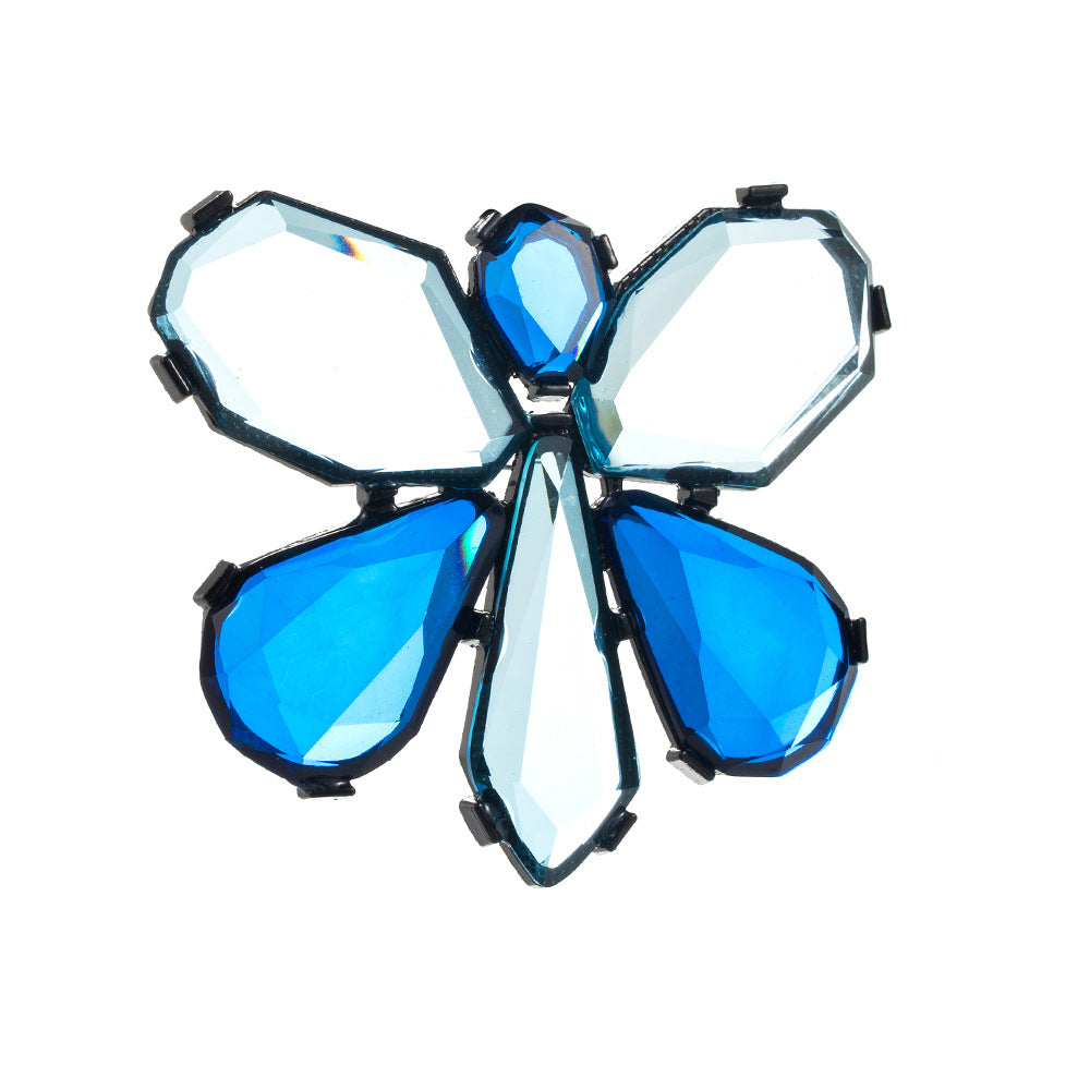 Butterfly Pin Made Of Transparent Resin Featuring Rose Red Color
