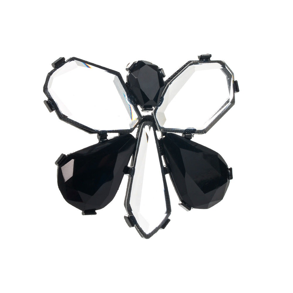 Butterfly Pin Made Of Transparent Resin Featuring Rose Red Color