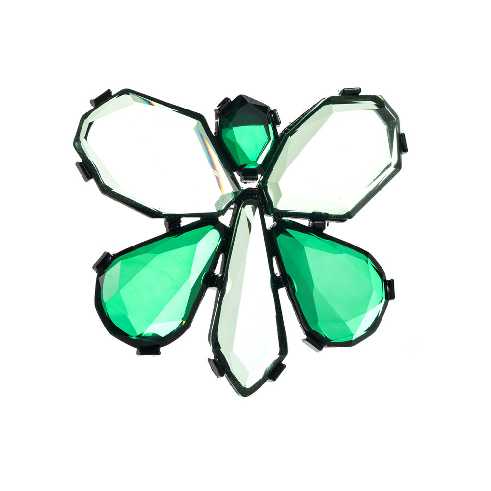 Butterfly Pin Made Of Transparent Resin Featuring Rose Red Color