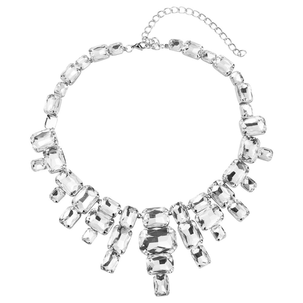 Exaggerated Gold Snake Necklace For Unisex Featuring Rhinestone Pendant On Snake Chain Alloy Material