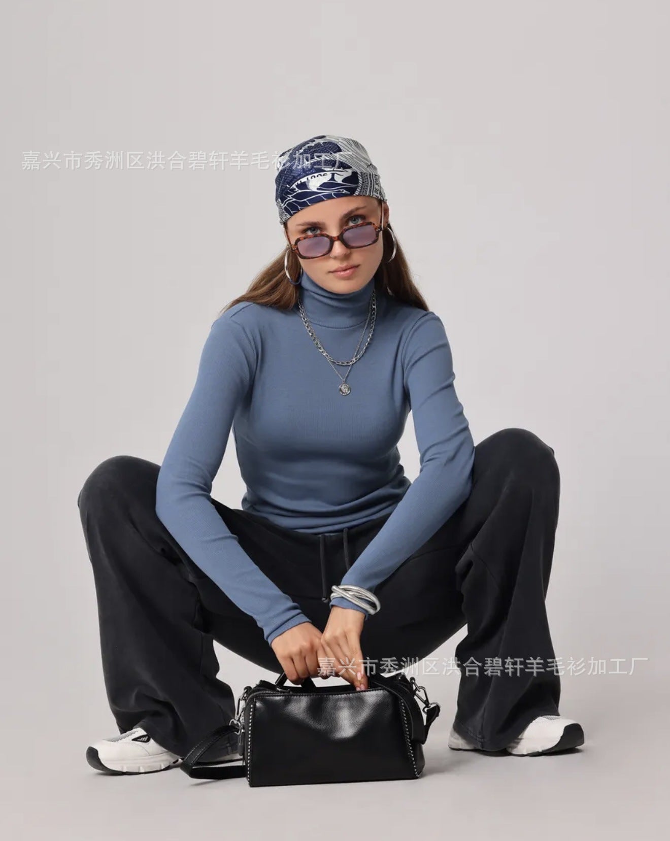 New Style Fresh Candy Color Half High Collar Knitted Base Shirt Women's Autumn Winter New Fashion Slim Fit Knit Top