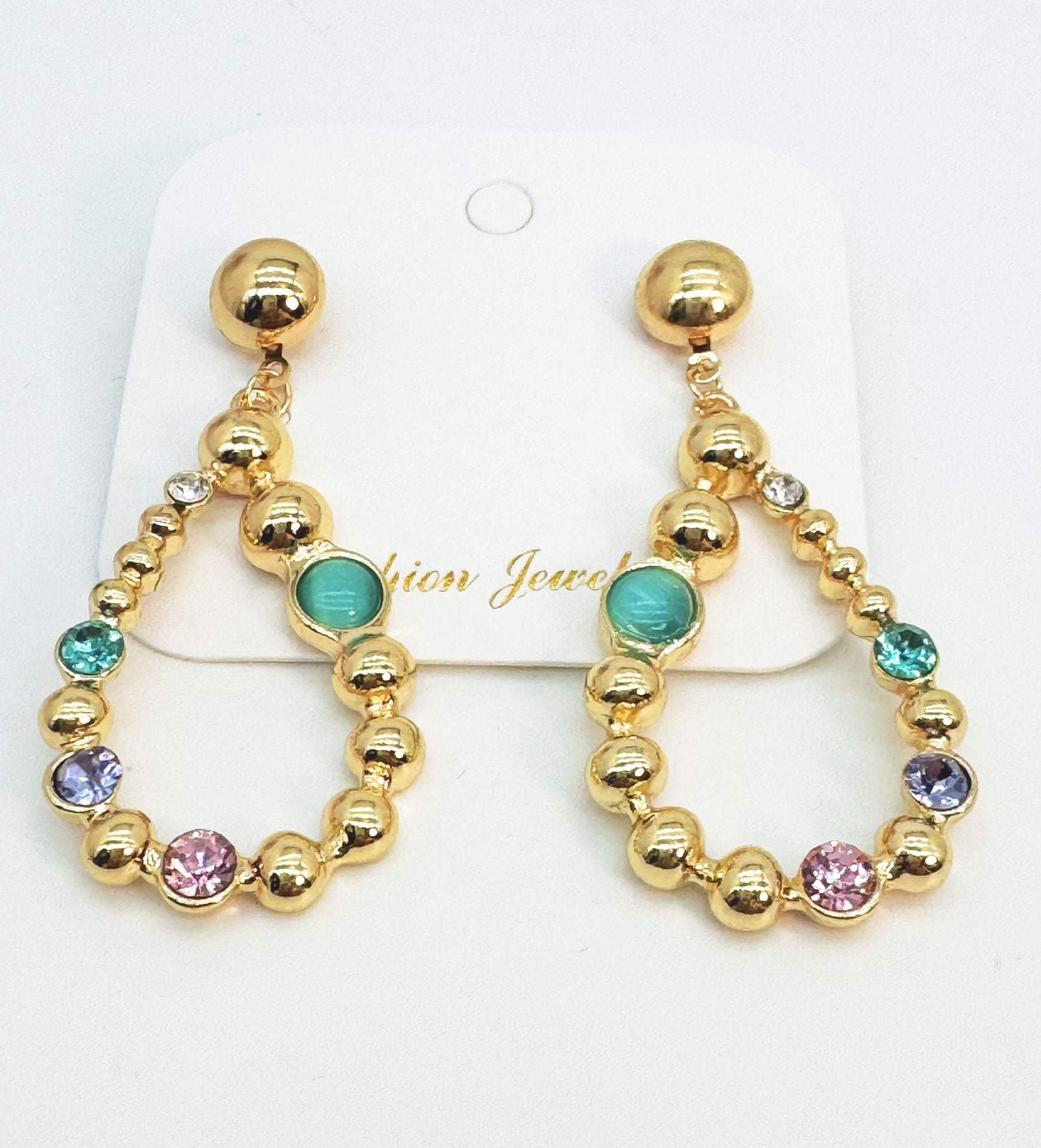 Exaggerated Water Droplets Stud Earrings For Women With 925 Sterling Silver Posts And Rhinestone Inlay