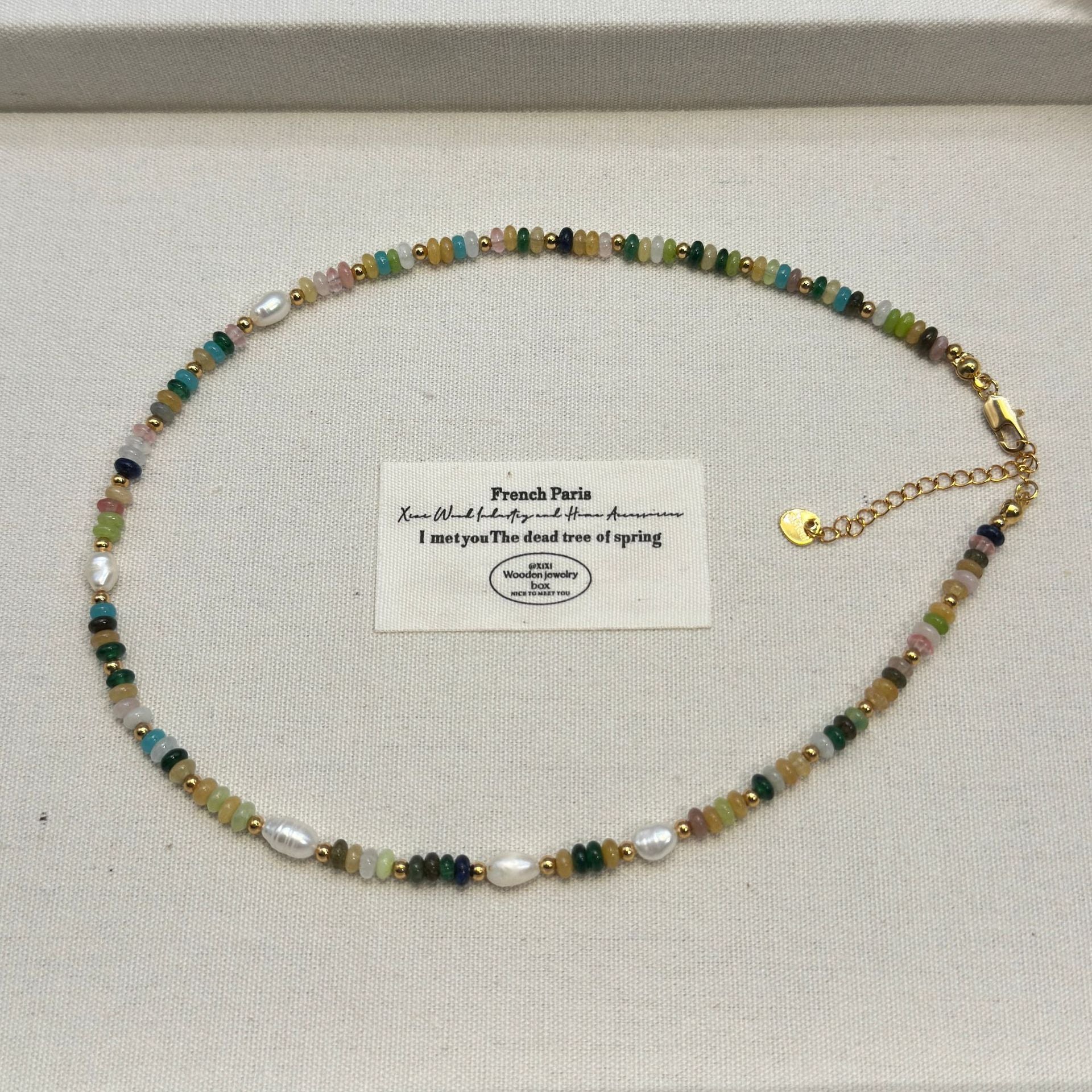 Freshwater Pearl Beaded Necklace For Women With Real Gold Plated Beaded Chain In Colour