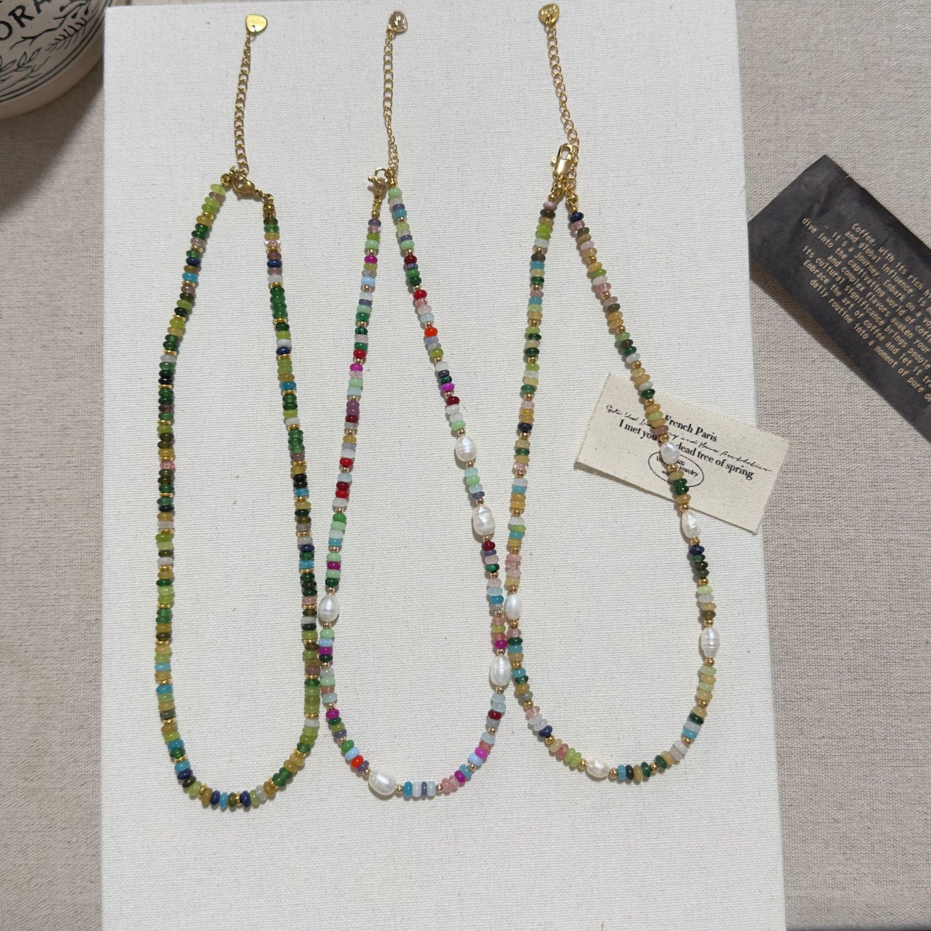 Freshwater Pearl Beaded Necklace For Women With Real Gold Plated Beaded Chain In Colour