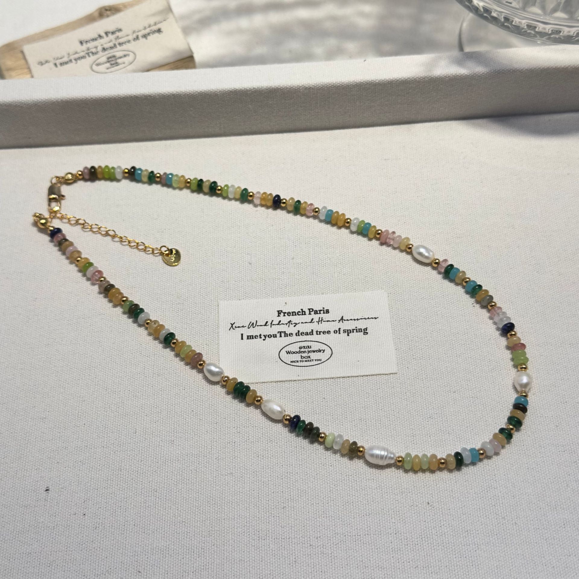 Freshwater Pearl Beaded Necklace For Women With Real Gold Plated Beaded Chain In Colour