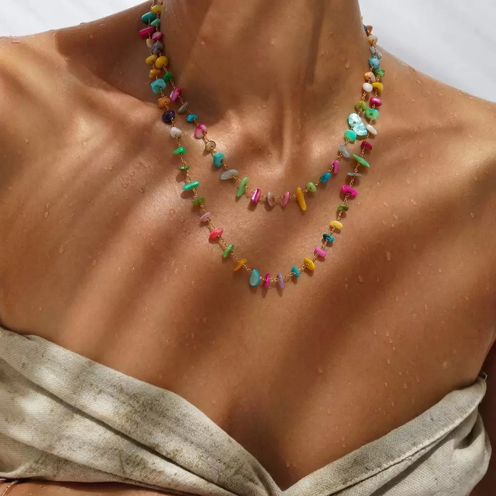 Marine Style Shell Pendant Necklace For Women Featuring Electroplated Craftsmanship With Shell Pendant Material