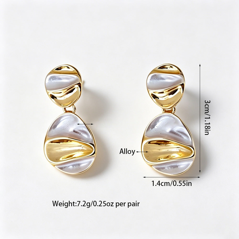Geometric Purple Clip Earrings For Women In Zinc Alloy With Stoving Varnish Finish, Featuring Clip-On Style