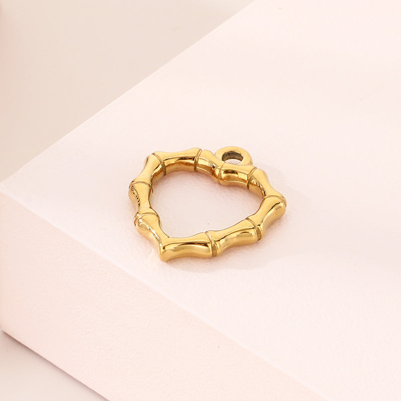 Heart Shape Pendant In 304 Stainless Steel With 18K Real Gold Plated 0.03µm Thick PVD Coated Electroplated Finish, 1 Piece