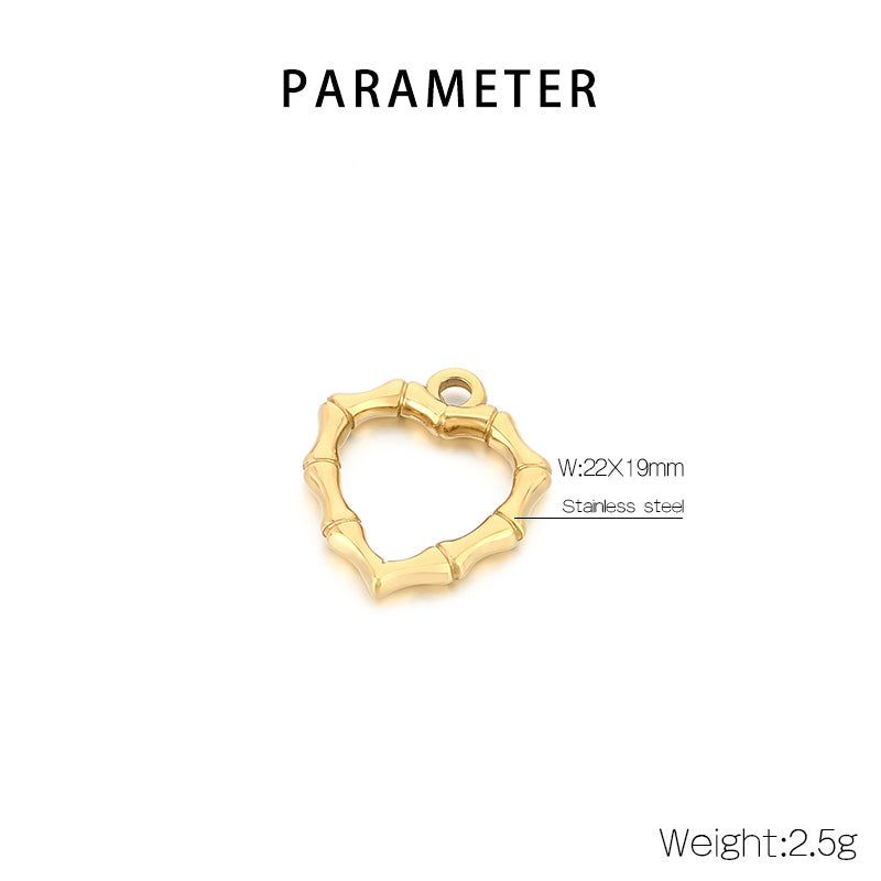 Heart Shape Pendant In 304 Stainless Steel With 18K Real Gold Plated 0.03µm Thick PVD Coated Electroplated Finish, 1 Piece