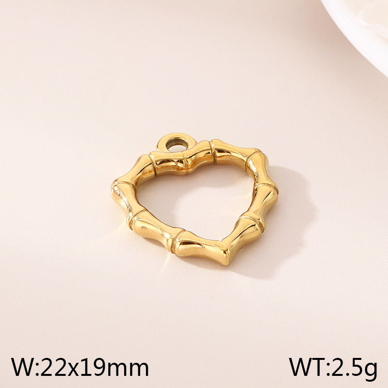 Heart Shape Pendant In 304 Stainless Steel With 18K Real Gold Plated 0.03µm Thick PVD Coated Electroplated Finish, 1 Piece