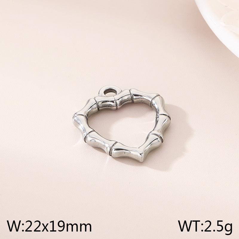 Heart Shape Pendant In 304 Stainless Steel With 18K Real Gold Plated 0.03µm Thick PVD Coated Electroplated Finish, 1 Piece