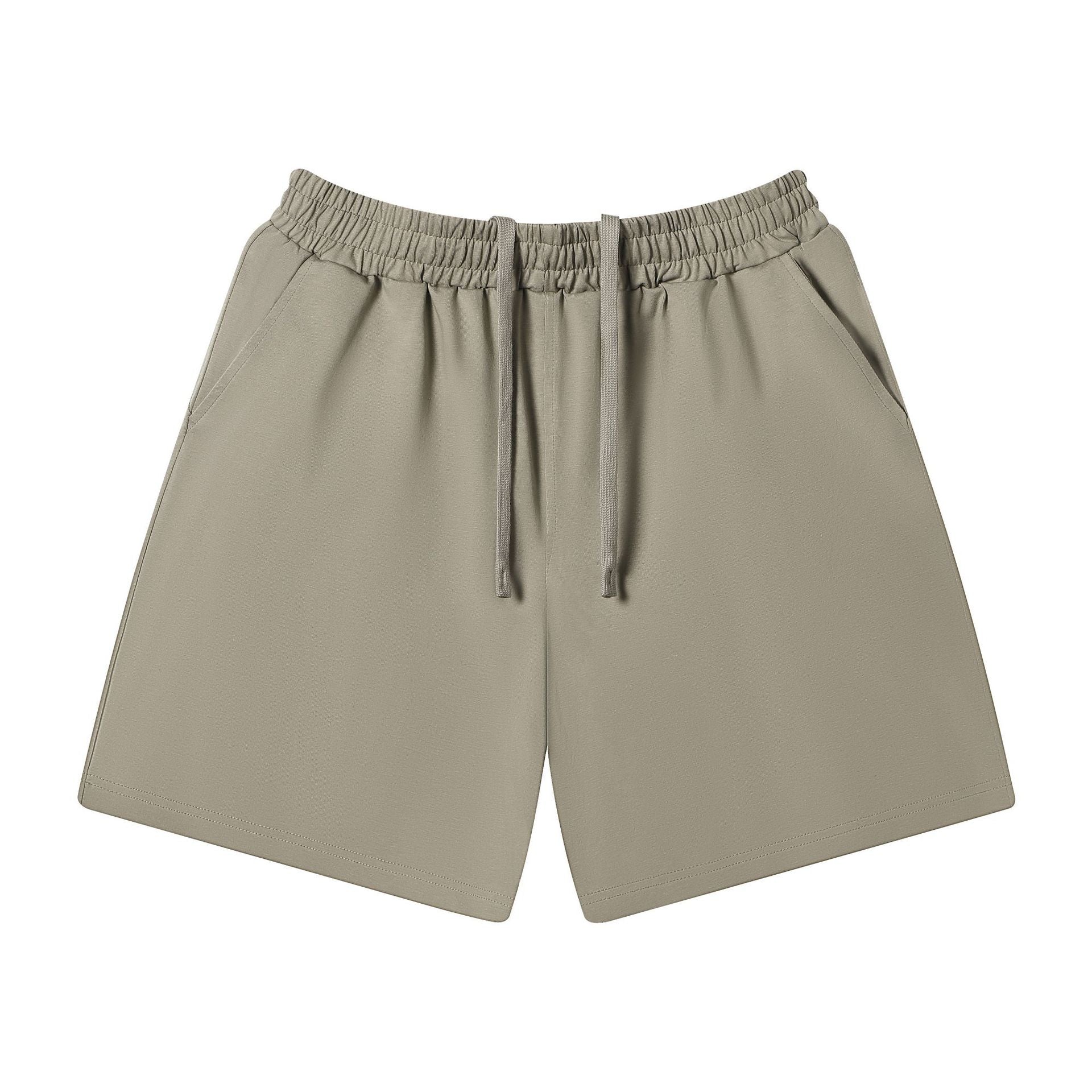 Men's Solid Color Sport Baggy Shorts In Cotton Blends With Elastic Waist For Comfortable Active Wear