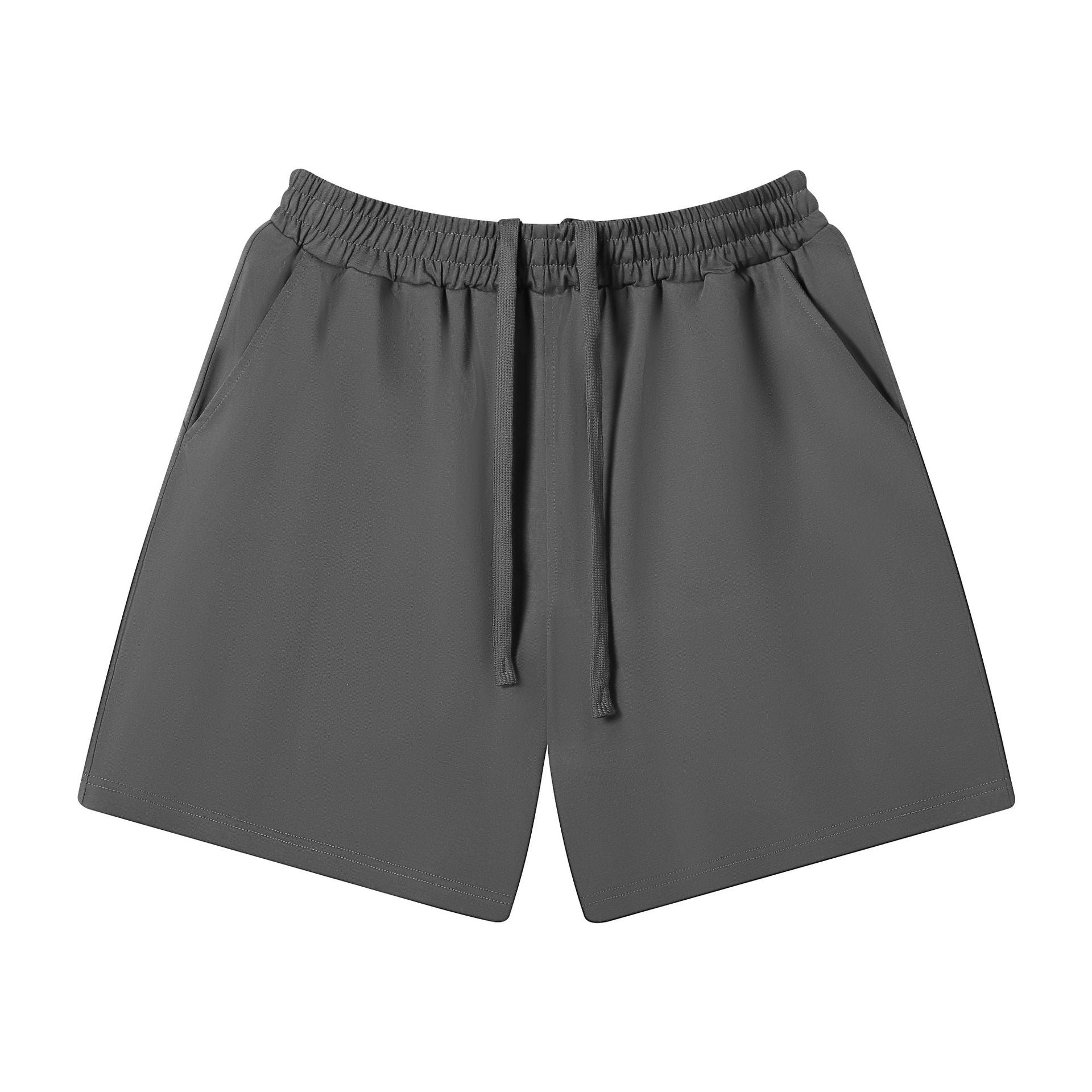 Men's Solid Color Sport Baggy Shorts In Cotton Blends With Elastic Waist For Comfortable Active Wear