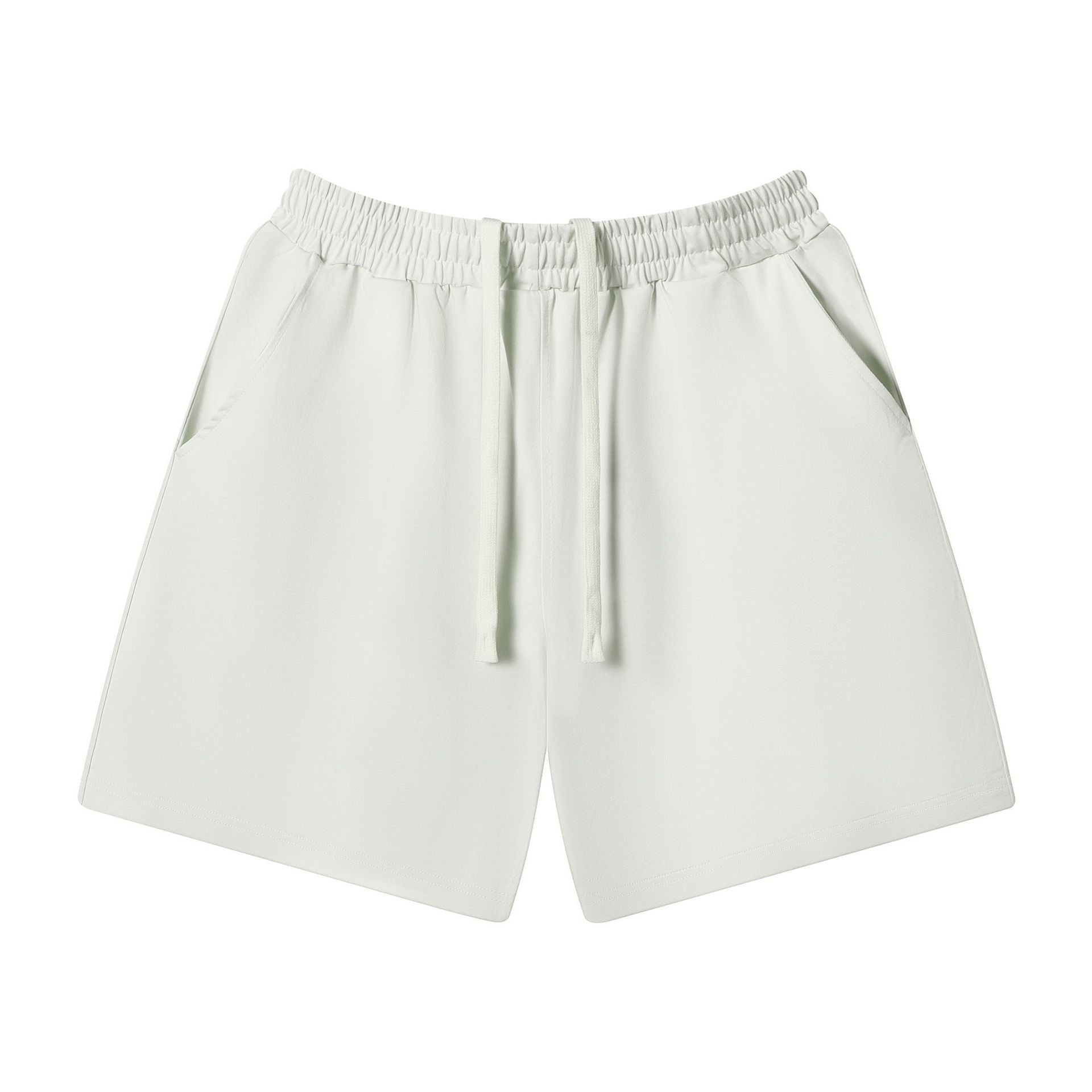 Men's Solid Color Sport Baggy Shorts In Cotton Blends With Elastic Waist For Comfortable Active Wear