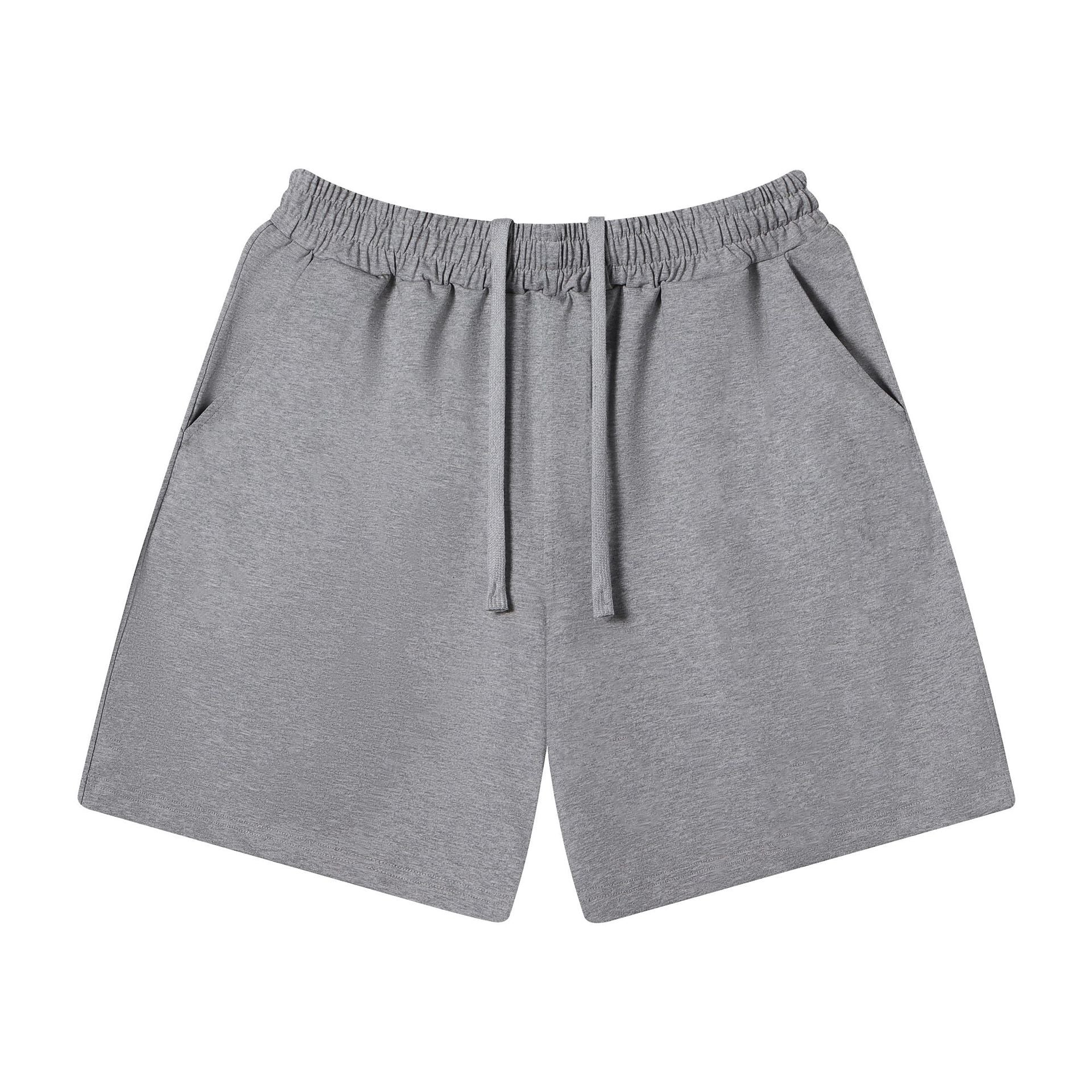 Men's Solid Color Sport Baggy Shorts In Cotton Blends With Elastic Waist For Comfortable Active Wear