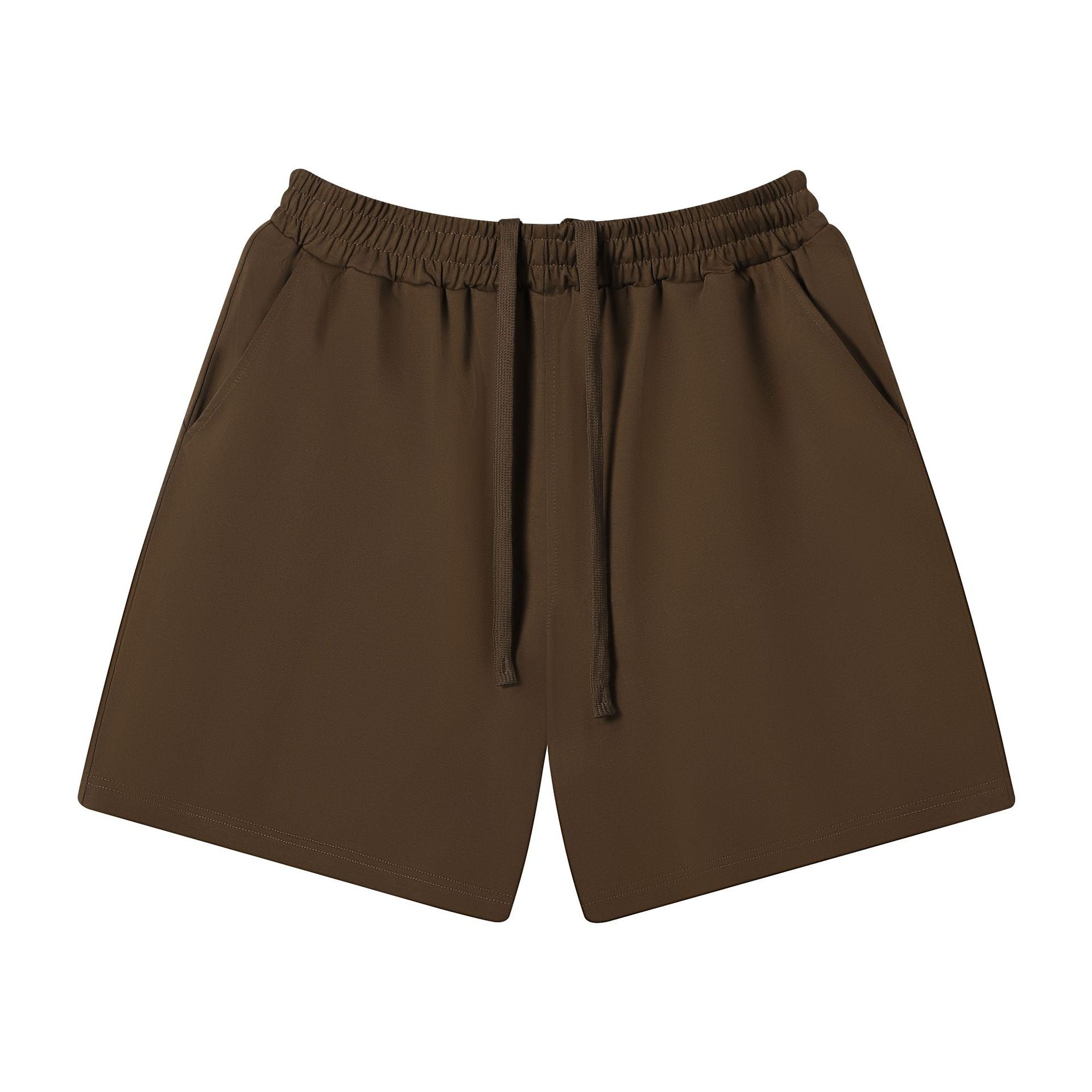 Men's Solid Color Sport Baggy Shorts In Cotton Blends With Elastic Waist For Comfortable Active Wear