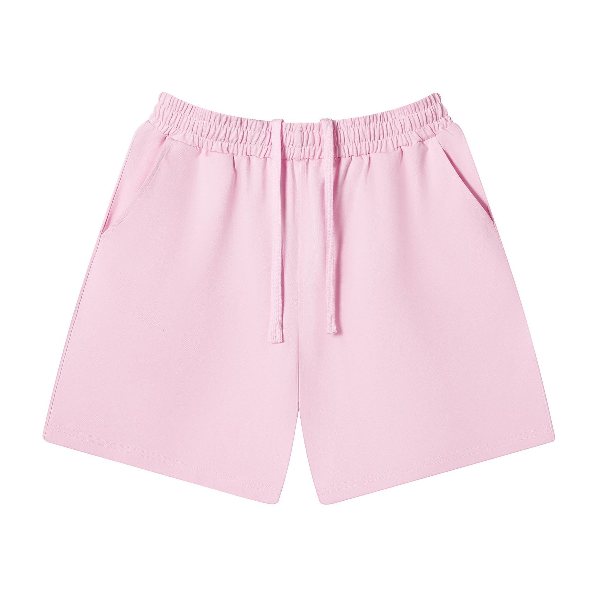 Men's Solid Color Sport Baggy Shorts In Cotton Blends With Elastic Waist For Comfortable Active Wear