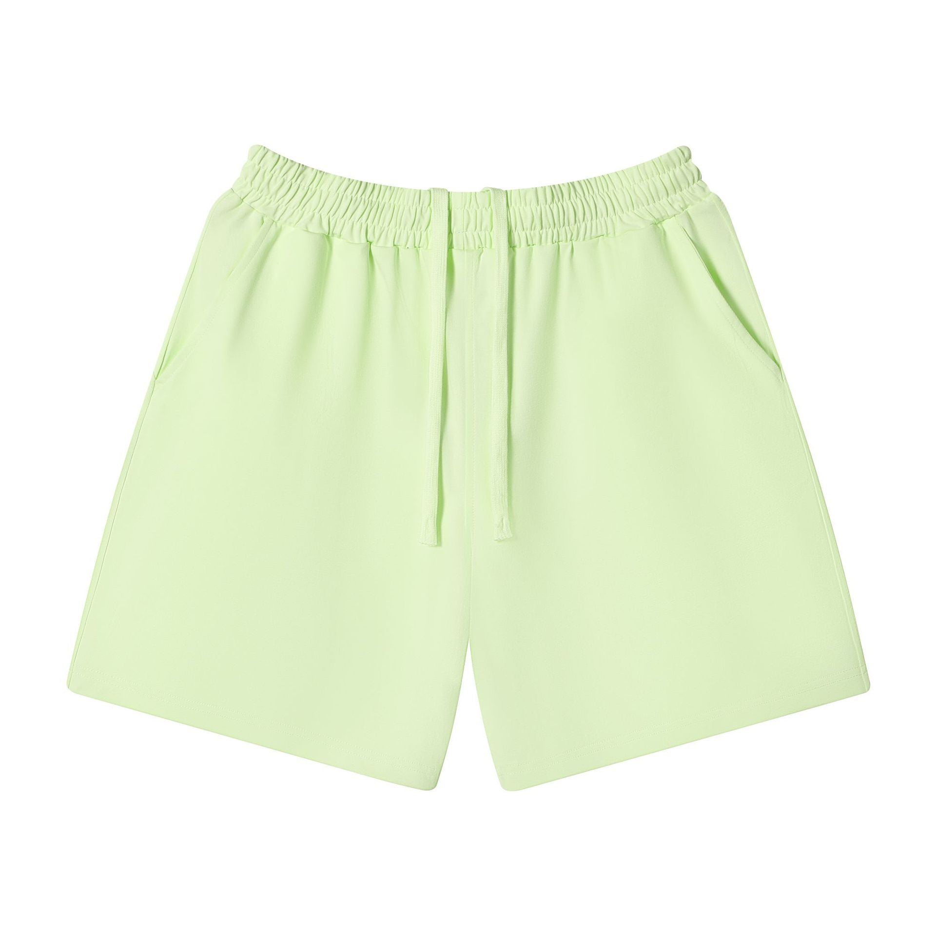 Men's Solid Color Sport Baggy Shorts In Cotton Blends With Elastic Waist For Comfortable Active Wear