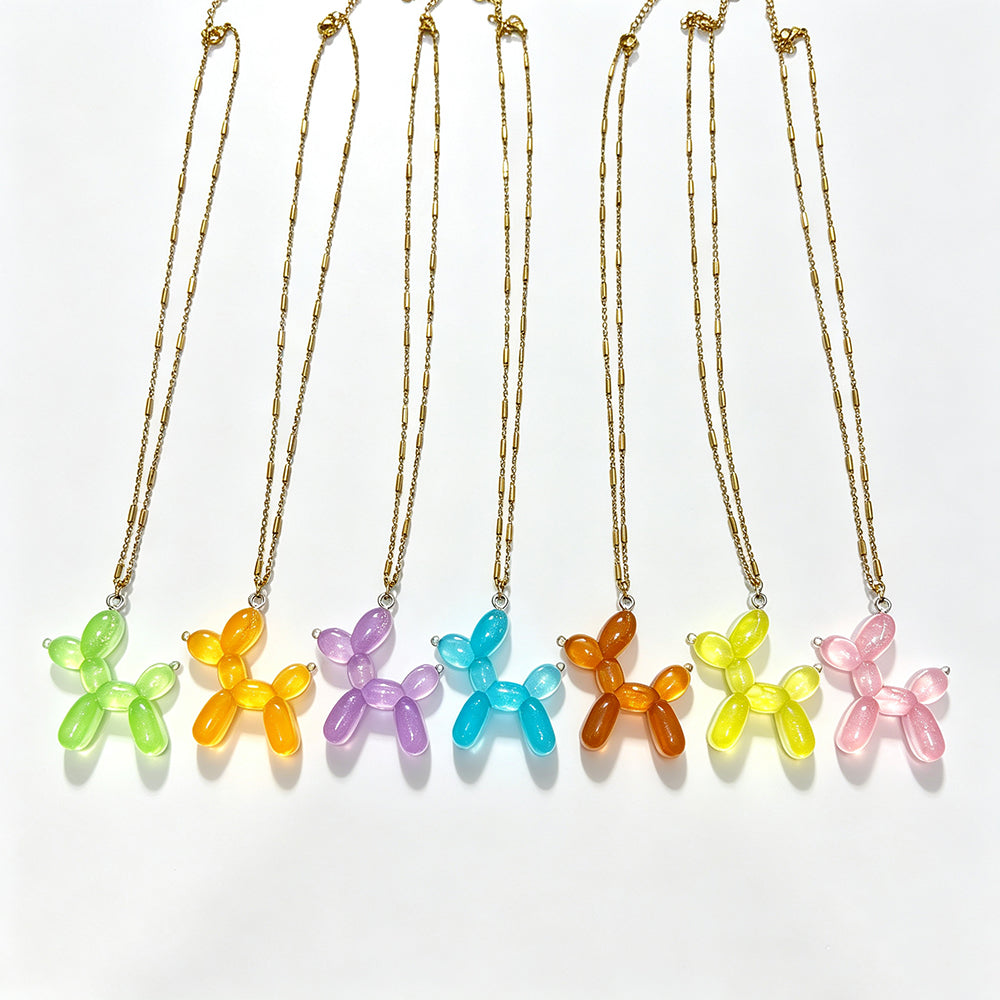Electroplated Dog Necklace For Women In 304 Stainless Steel With 18K Real Gold PVD Coated And Cross Tube Chain
