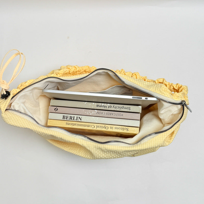 Dumpling Shape Shoulder Bag With Embroidery Pattern, Made Of Polyester, Featuring Single Shoulder Strap, Ideal For Spring