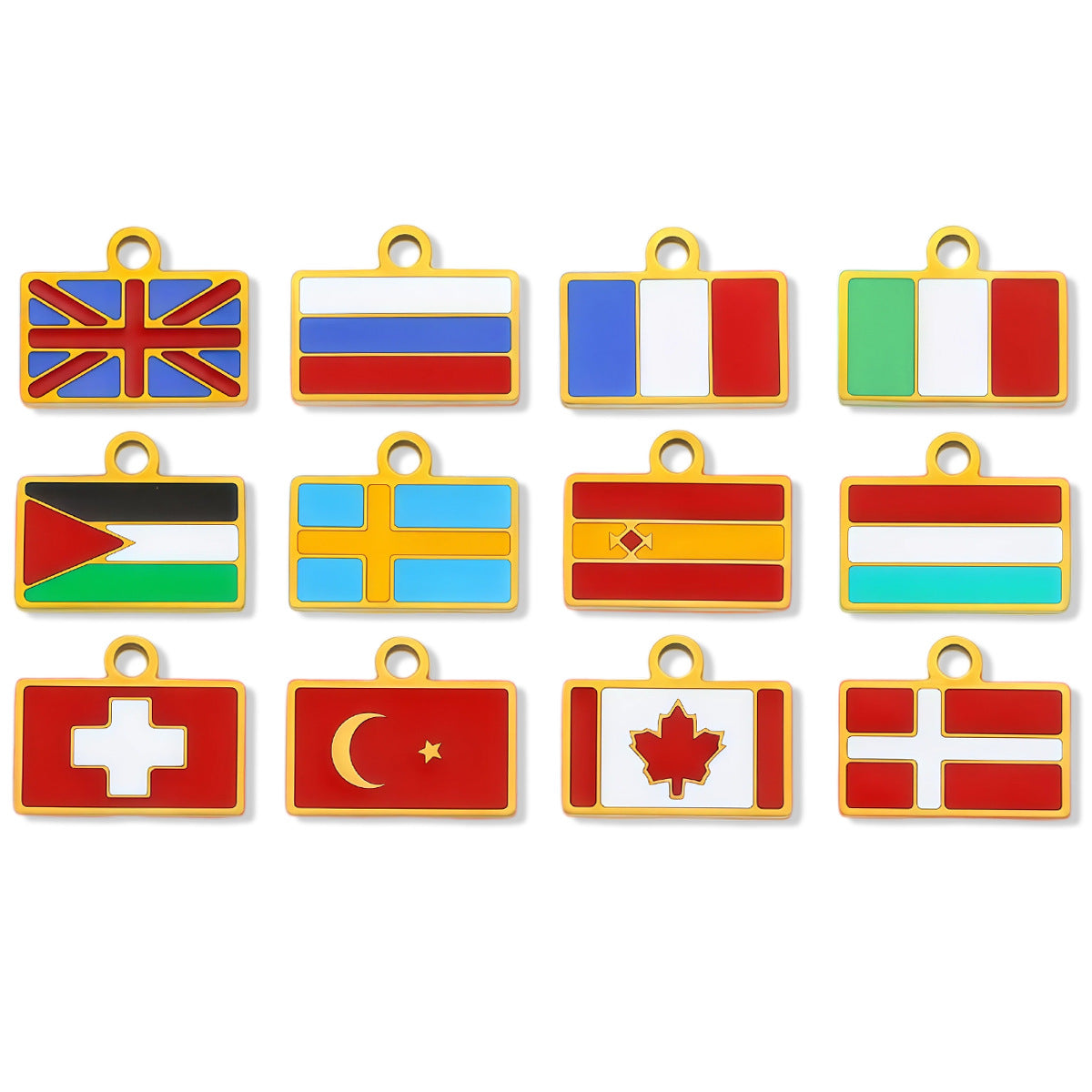 National Flag Pendant Made Of 304 Stainless Steel Featuring Enamel Craftsmanship