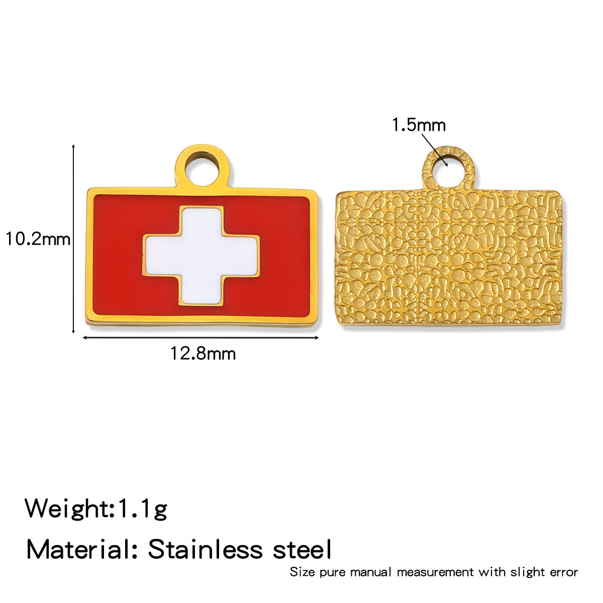 National Flag Pendant Made Of 304 Stainless Steel Featuring Enamel Craftsmanship