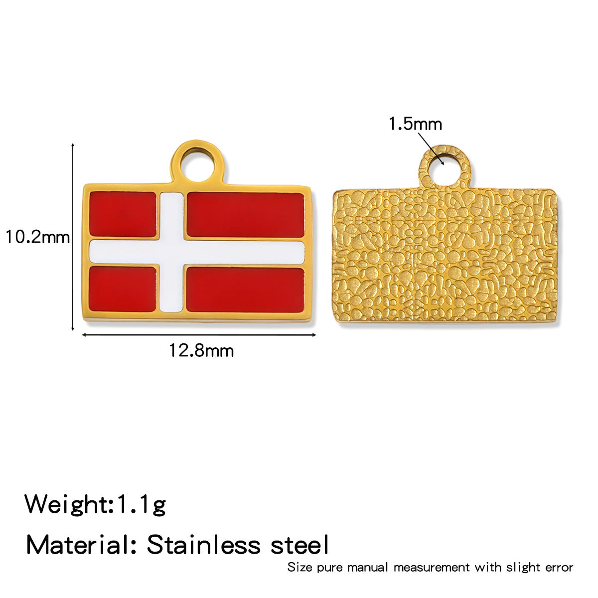 National Flag Pendant Made Of 304 Stainless Steel Featuring Enamel Craftsmanship