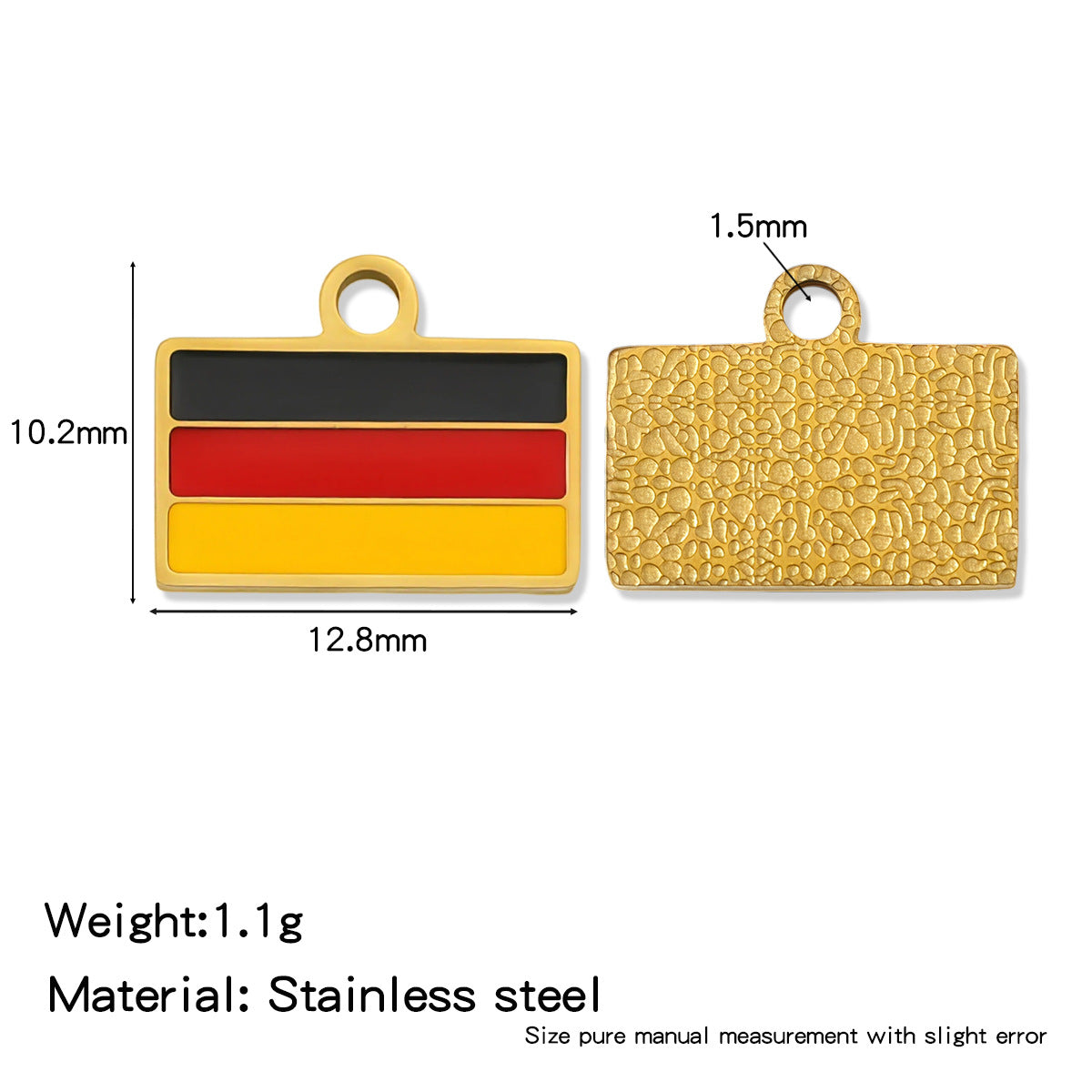 National Flag Pendant Made Of 304 Stainless Steel Featuring Enamel Craftsmanship