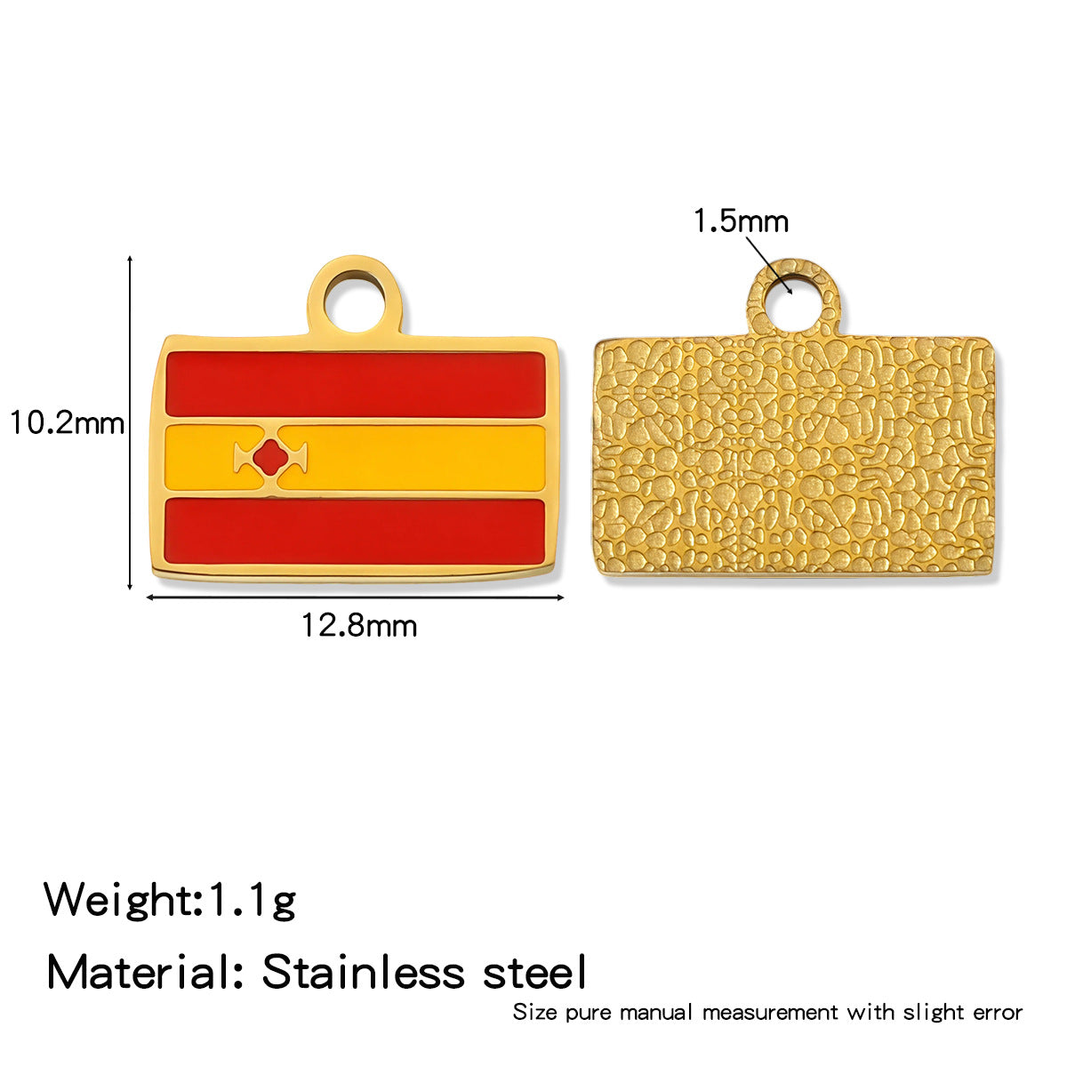 National Flag Pendant Made Of 304 Stainless Steel Featuring Enamel Craftsmanship